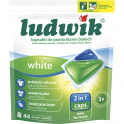 Капсулы для стирки белых тканей WHITE 2 in 1 caps "Ludwik", 44шт