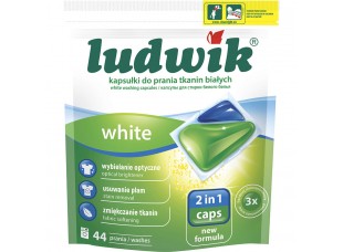 Гелевые капсулы для стирки белых тканей WHITE 2 in 1 caps "Ludwik", 44шт