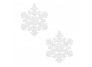 Украшение елочное Снежинки подвесные белые комплект 2шт