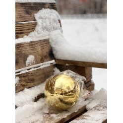 Шар новогодний золото глянец 15см 1шт/уп 201-0682