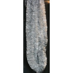 Мишура еловая густая 6м 70 мм серебряная