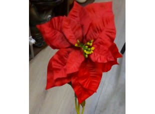 Цветок искусственный Пуансеттия рождественская 70см